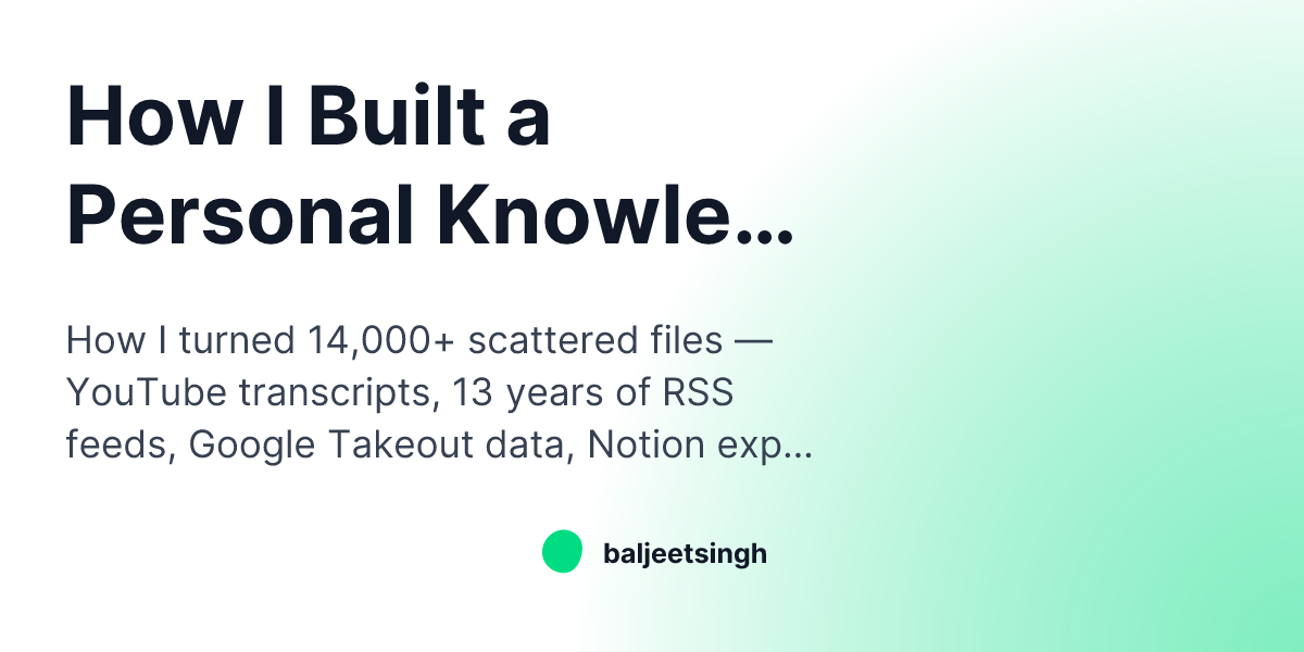 How I Built a Personal Knowledge Wiki wi...